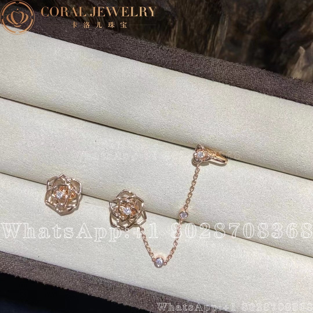 Piaget Rose Earrings Rose Gold Diamond Earrings G38u0077 Coral (7)