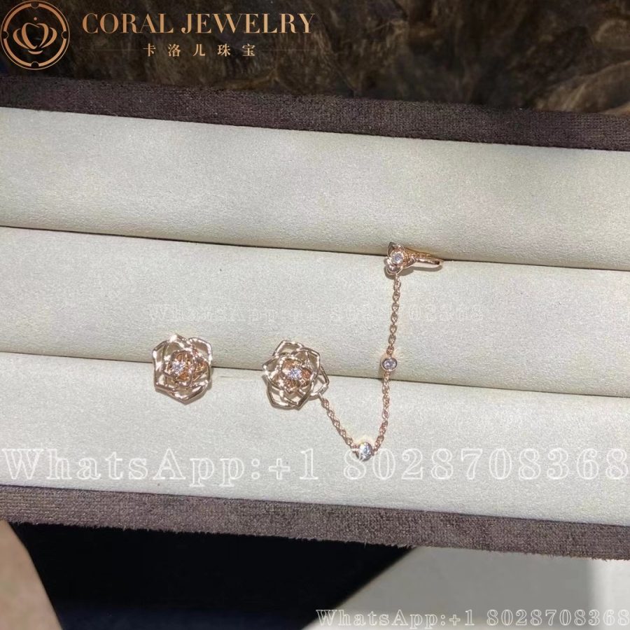 Piaget Rose Earrings Rose Gold Diamond Earrings G38u0077 Coral (8)