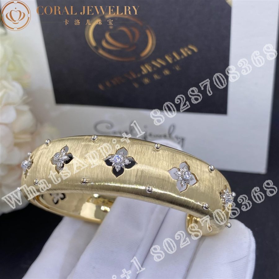 Buccellati Macri Giglio Bracelet In Yellow And White Gold Set With Diamonds Jaubra016241 Coral (9)