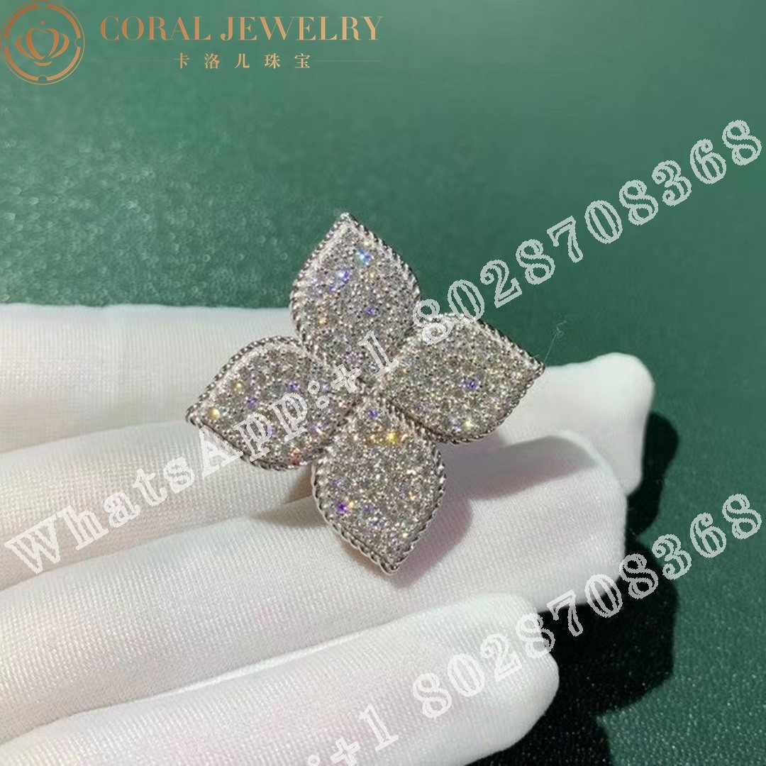 Roberto Coin Princess Flower Diamond Gold Ring