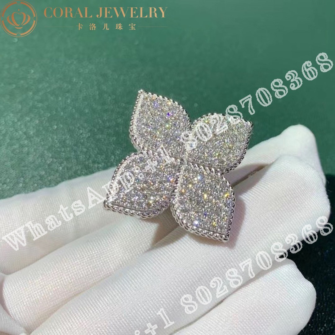 Roberto Coin Princess Flower Diamond Gold Ring