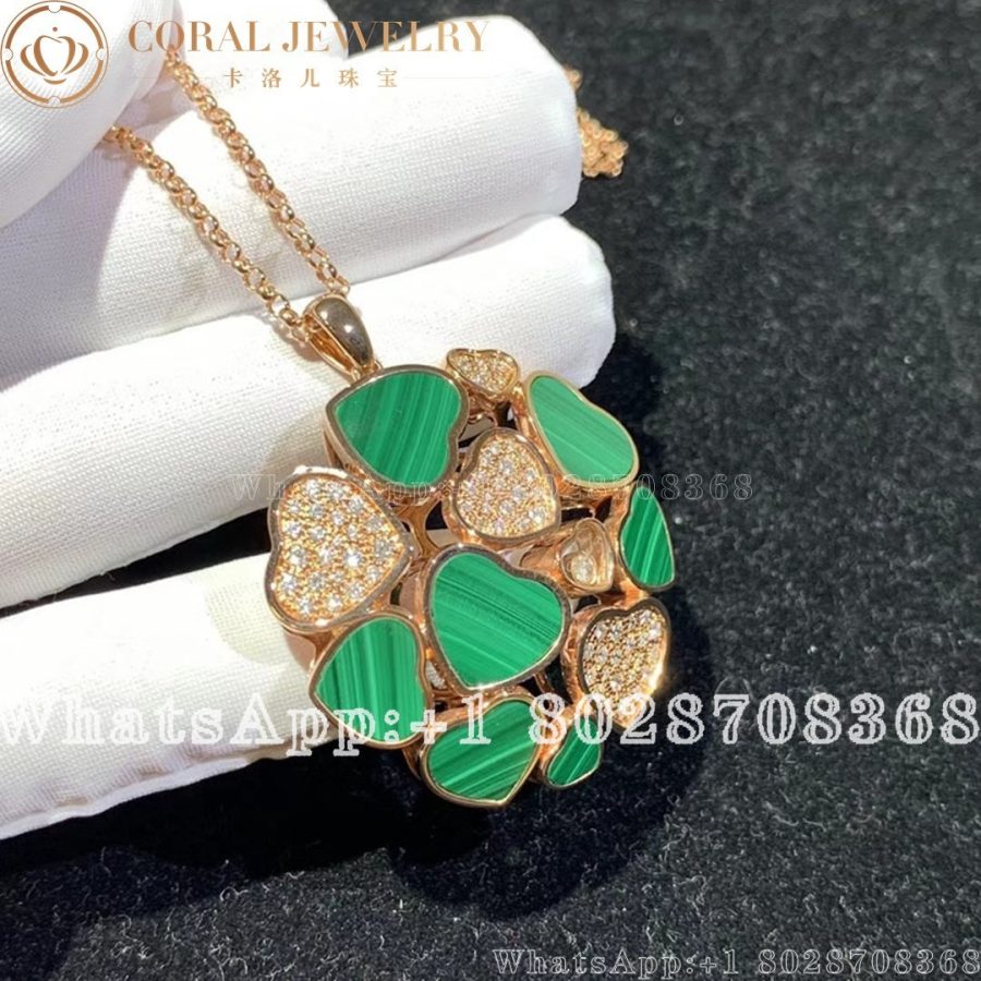 Chopard Happy Hearts Pendant 18k Rose Gold Malachite And Diamonds 79a483 5141 Coral (3)