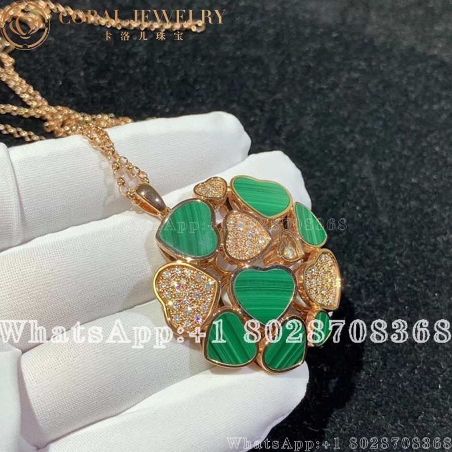 Chopard Happy Hearts Pendant 18k Rose Gold Malachite And Diamonds 79a483 5141 Coral (5)