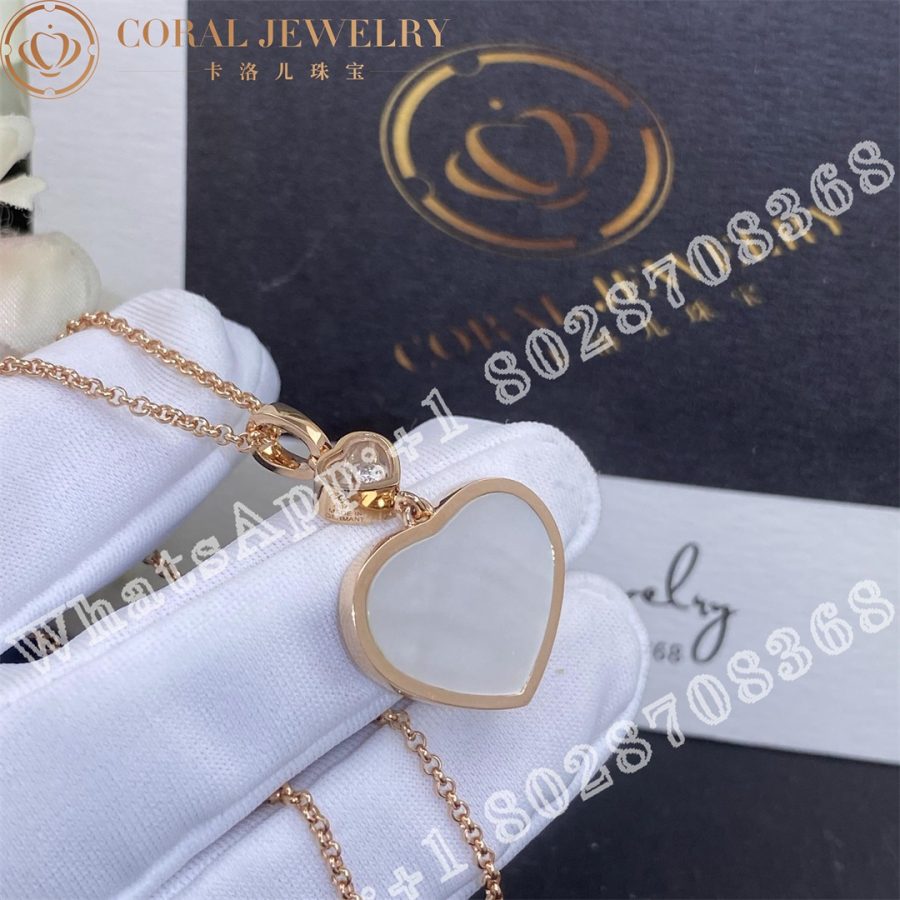 Chopard Happy Hearts Pendant Ethical Rose Gold Diamond Mother Of Pearl 79a075 5301 Coral (6)