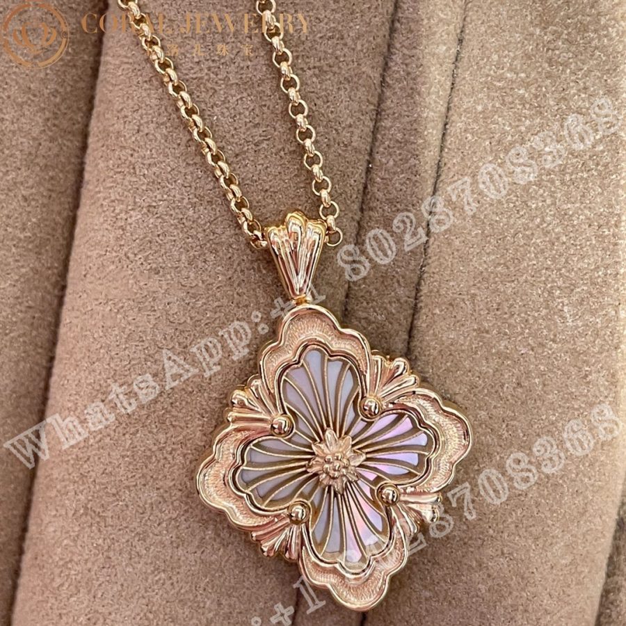 Buccellati Opera Tulle Pendant in Yellow Gold Set with Mother of Pearl Big Motif