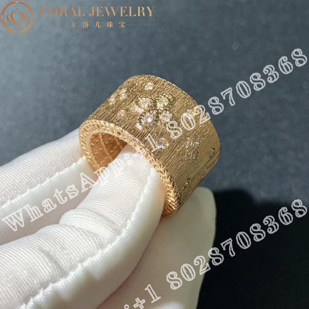 Roberto Coin Rose Gold Diamonds Venetian Princess Large Ring