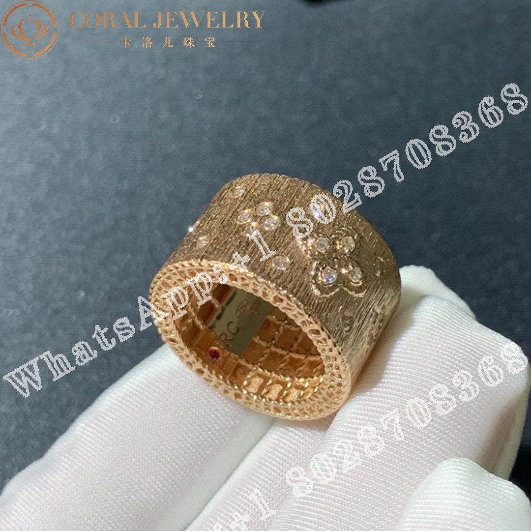 Roberto Coin Rose Gold Diamonds Venetian Princess Large Ring