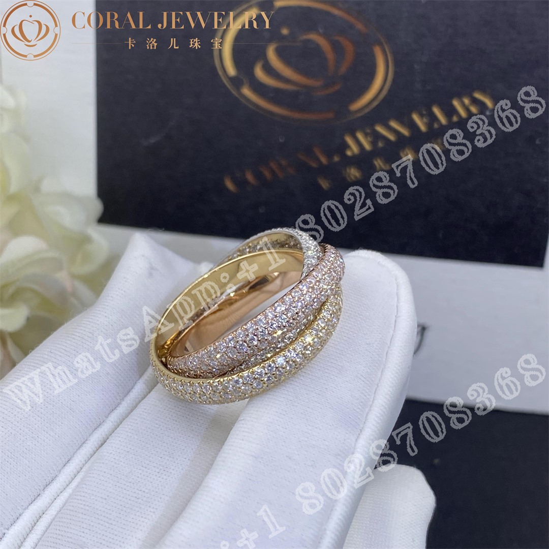 Cartier Trinity Ring Classic Diamonds Ref N4210700 Coral (3)