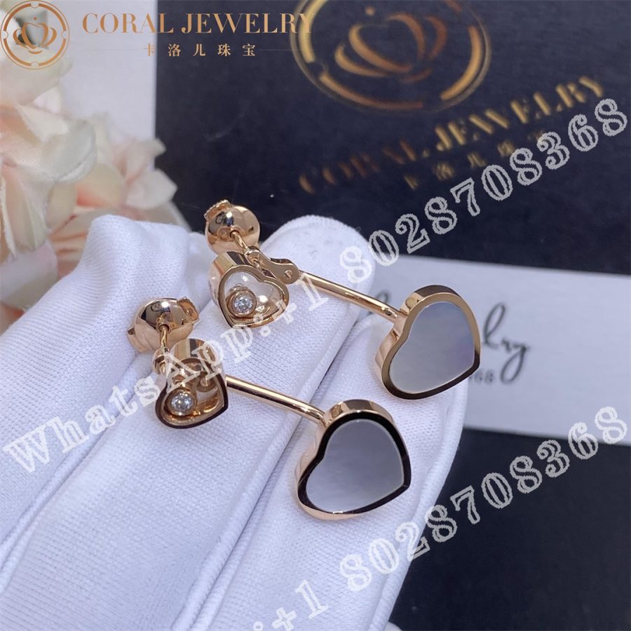 Happy Hearts Earrings Ethical Rose Gold Diamonds Mother Of Pearl Ref Number 83a082 5301 Coral (6)