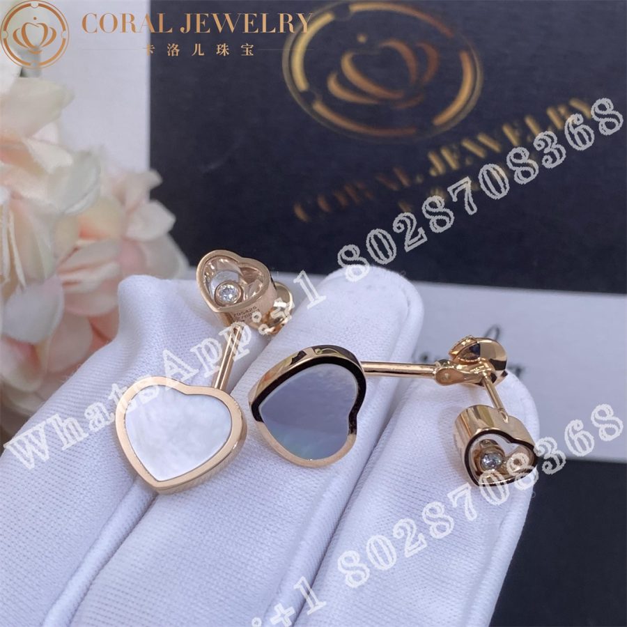 Happy Hearts Earrings Ethical Rose Gold Diamonds Mother Of Pearl Ref Number 83a082 5301 Coral (9)