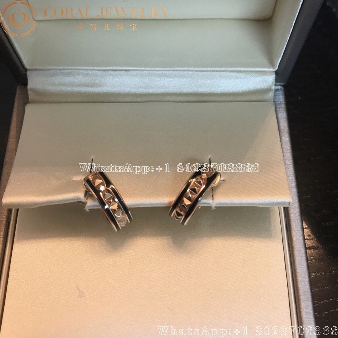 Bulgari B.zero1 Rock 18 kt rose gold earrings with black ceramic Ref. 357567