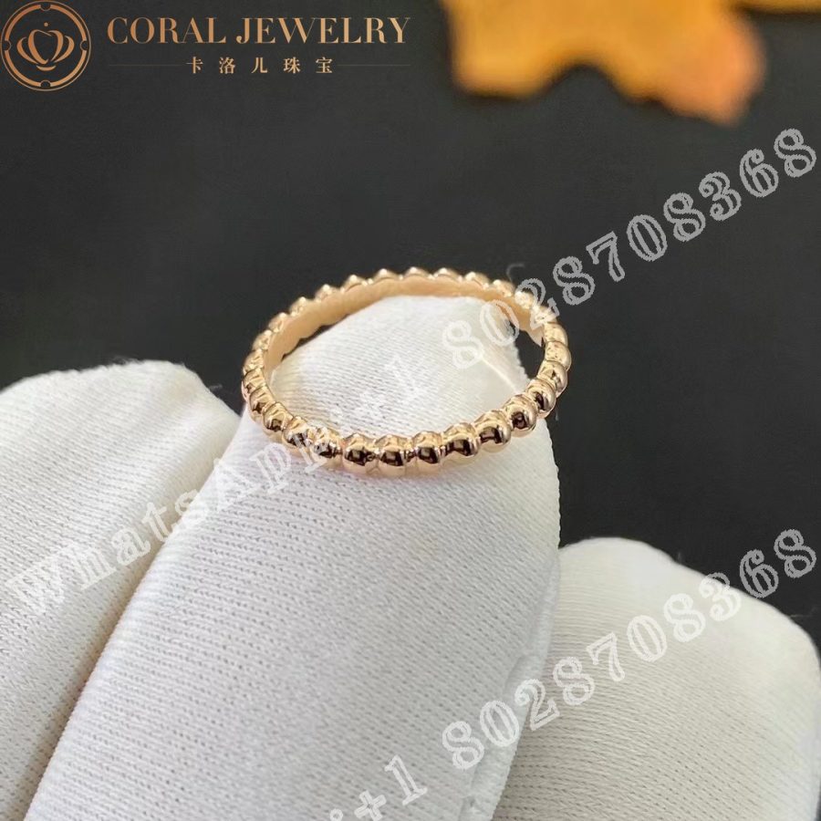 Van Cleef Arpels Perlee Pearls Of Gold Ring Small Model Rose Gold Vcarn33000 Coral (4)