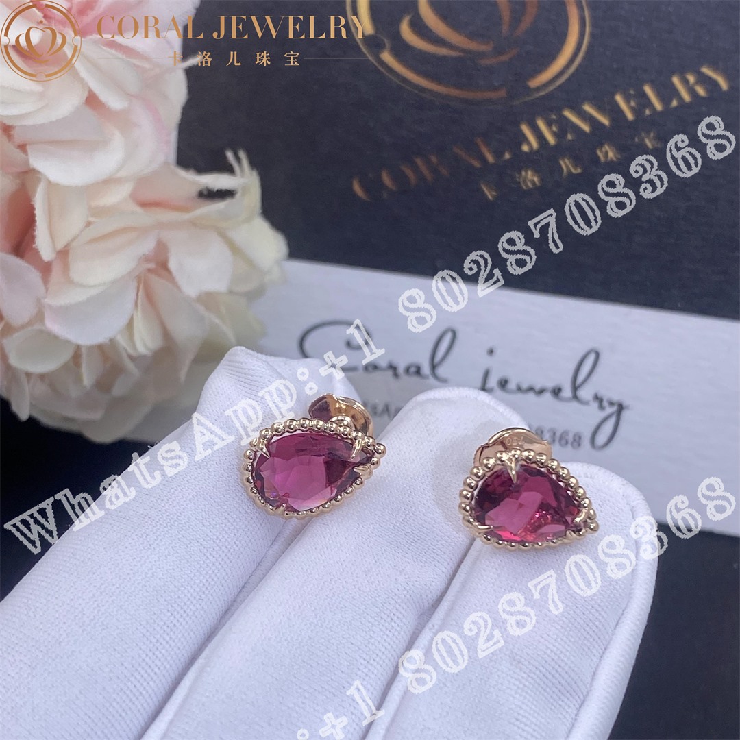 Boucheron Serpent Boheme Ear Studs S Motif Rhodolite Jco01311 Coral (1)