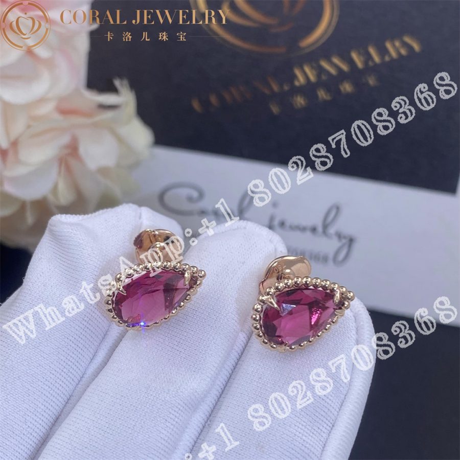 Boucheron Serpent Boheme Ear Studs S Motif Rhodolite Jco01311 Coral (6)