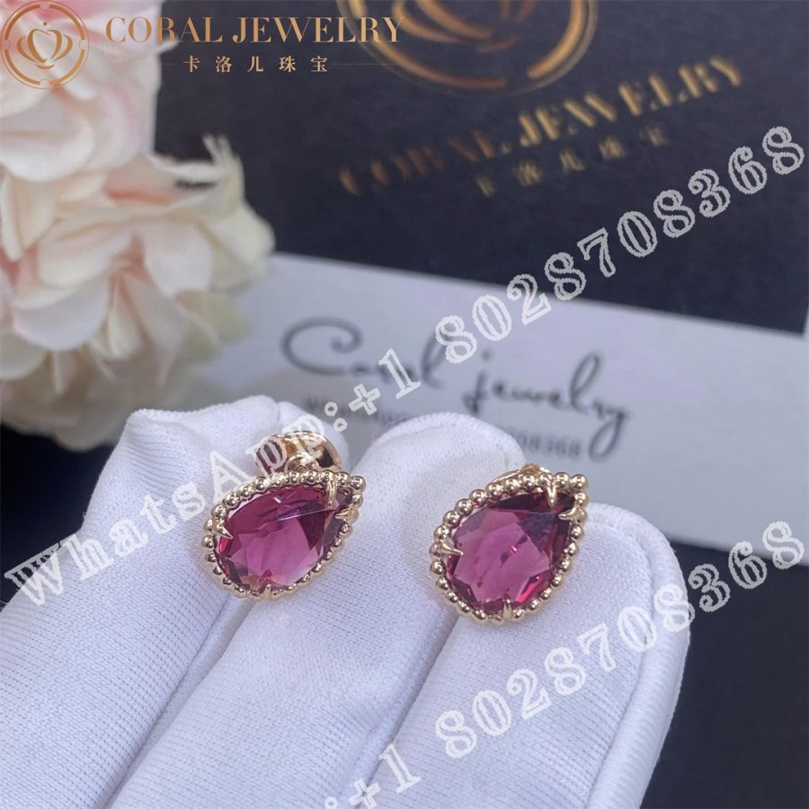 Boucheron Serpent Boheme Ear Studs S Motif Rhodolite Jco01311 Coral (7)