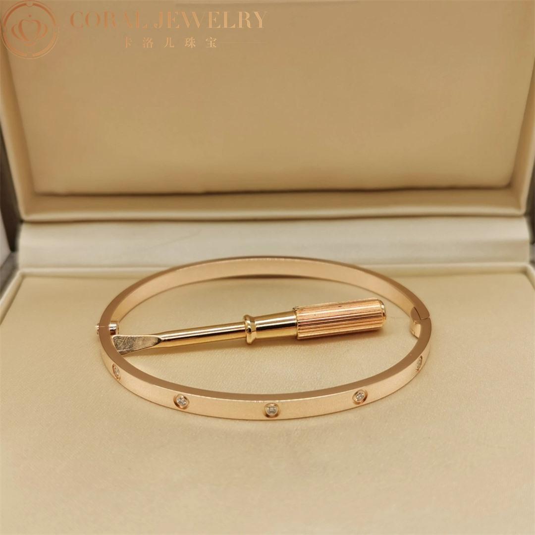 Cartier Love Bracelet, Small Model, 10 Diamonds Rose Gold Ref. B6047917