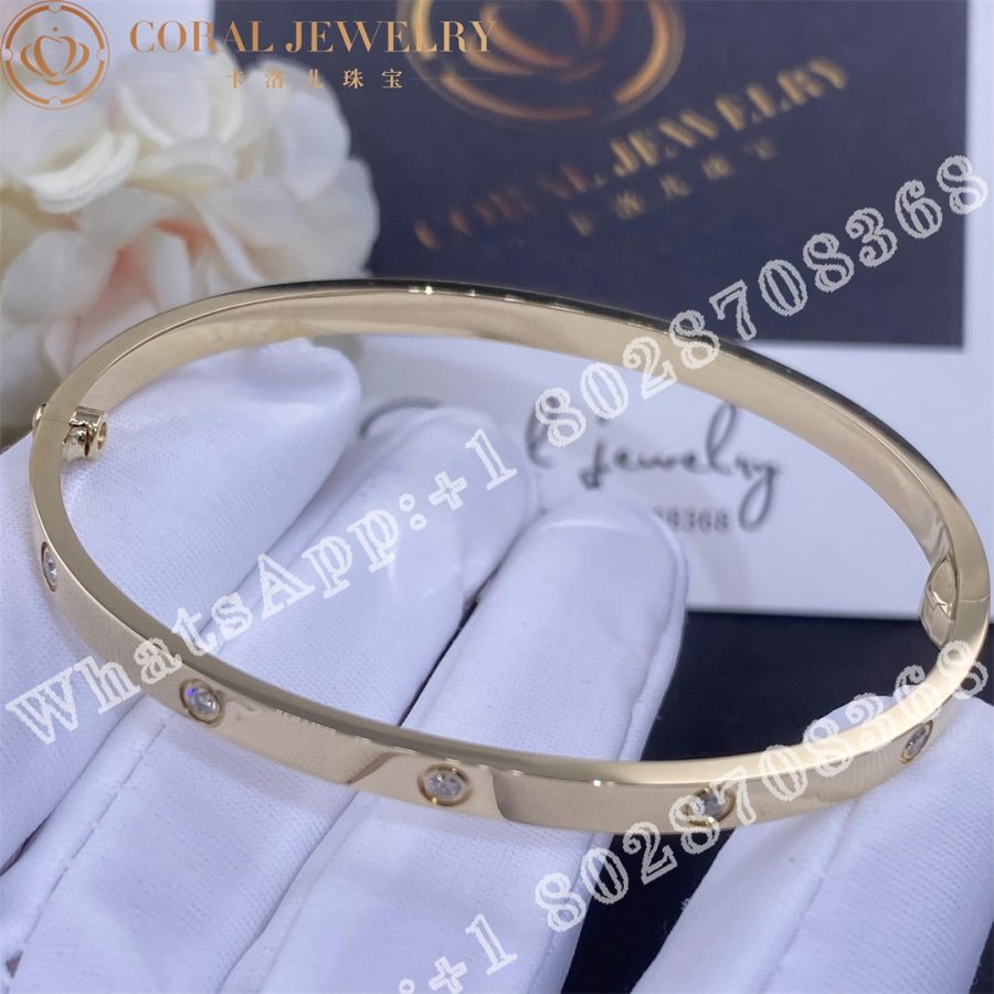 Cartier Love Bracelet Small Model 10 Diamonds Yellow Gold Ref B6047817 Coral (7)