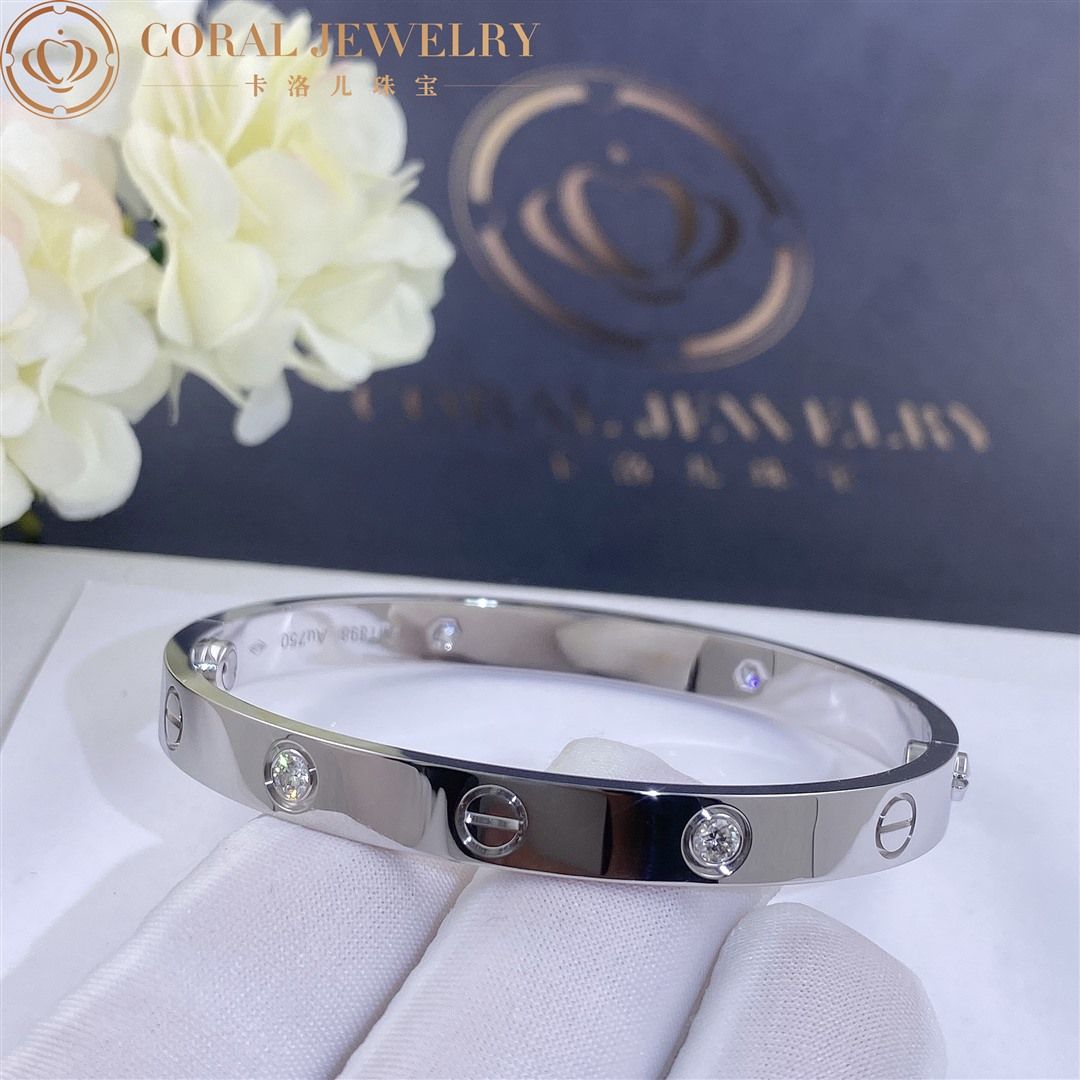 Cartier Love Bracelet, 4 Diamonds White Gold Ref. B6035817