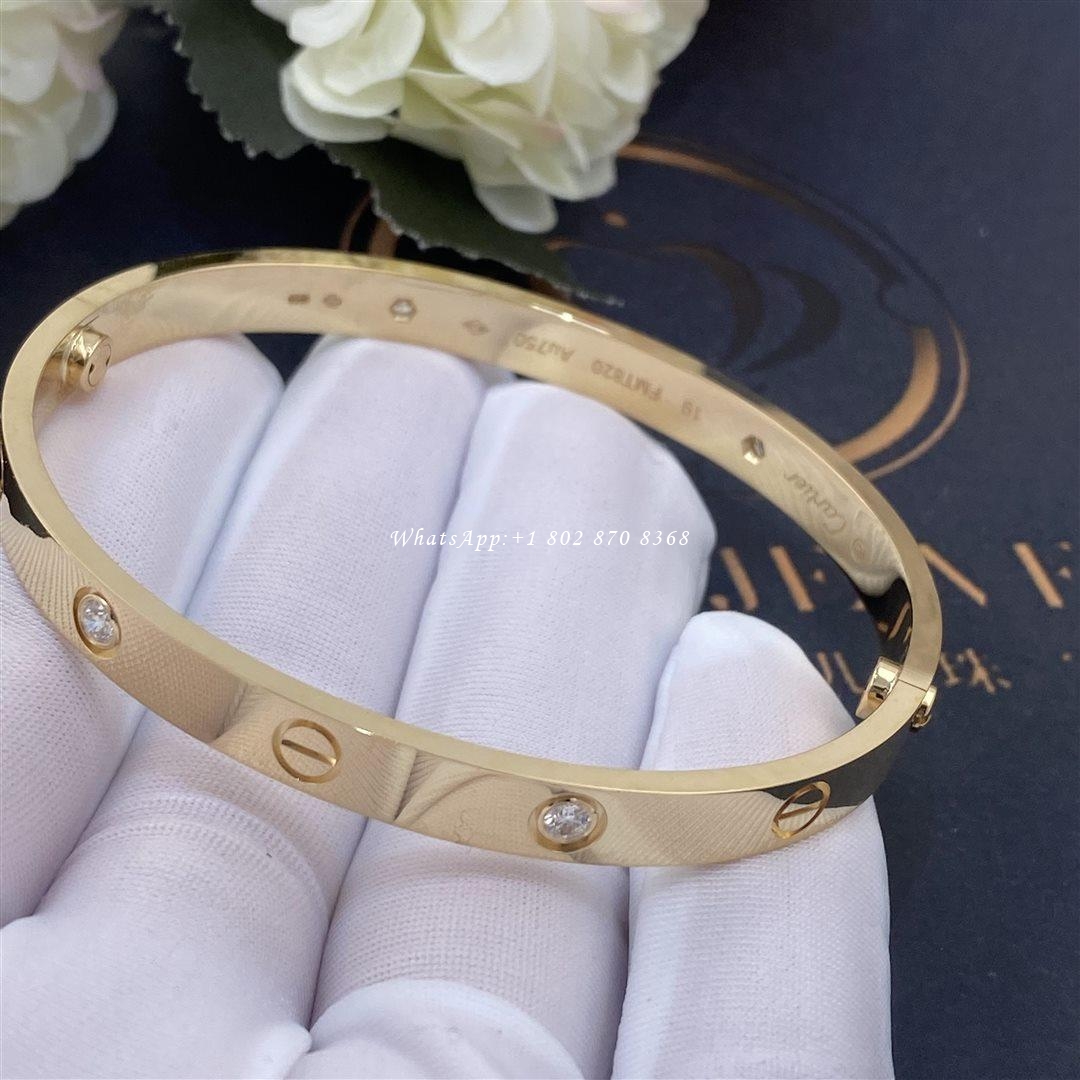 Cartier Love Bracelet 4 Diamonds Yellow Gold Ref. B6035917 Coral Jewelry