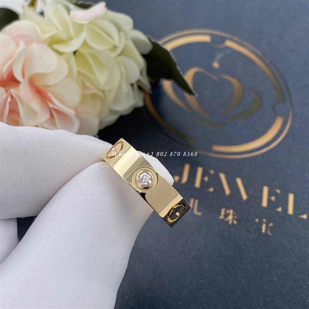 Cartier Love Ring, 3 Diamonds Yellow Gold Ref. B4032400