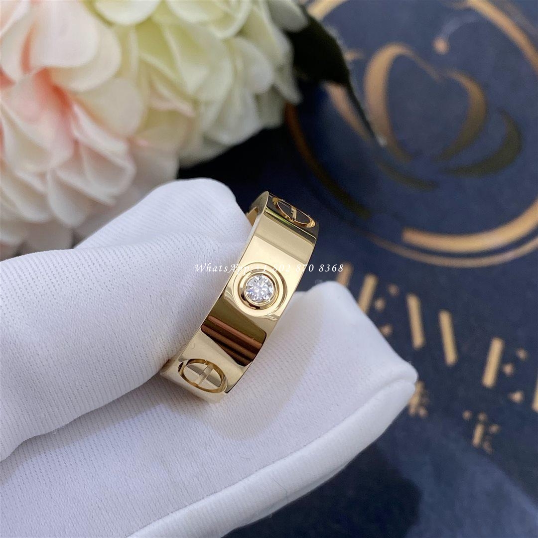 Cartier Love Ring, 3 Diamonds Yellow Gold Ref. B4032400