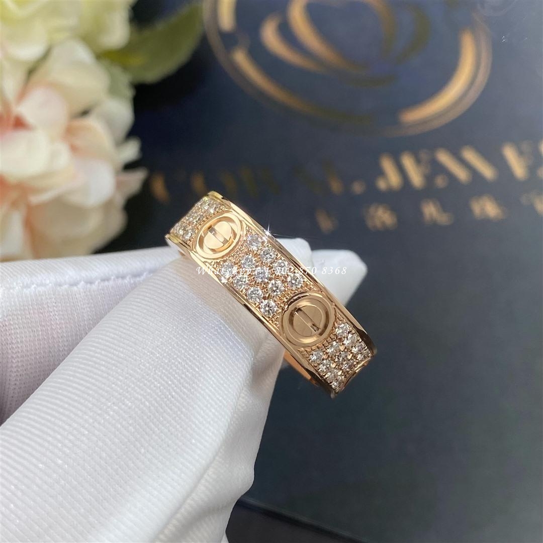 Cartier Love Ring, Diamond-paved Rose Gold Ref. B4087600