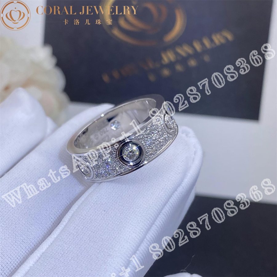 Cartier Love Ring Diamond Paved White Gold Ref N4210400 Coral (3)