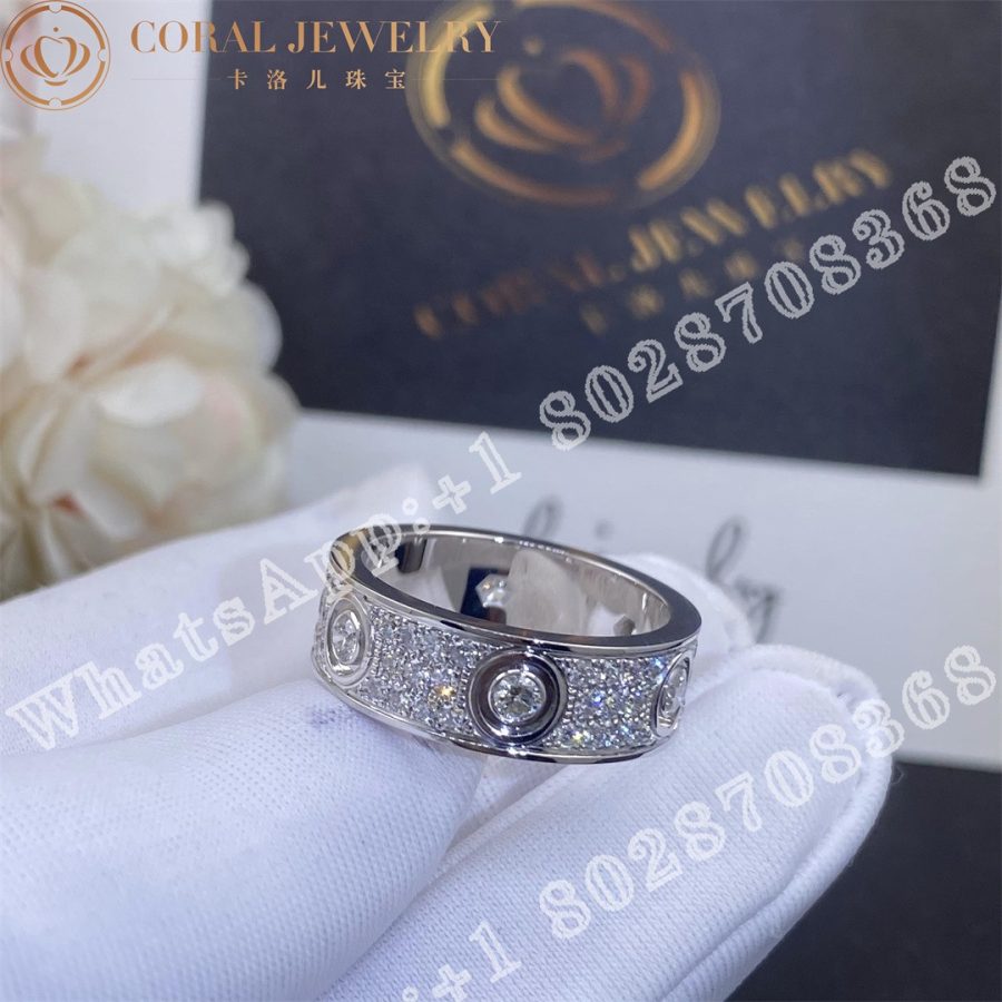 Cartier Love Ring Diamond Paved White Gold Ref N4210400 Coral (4)