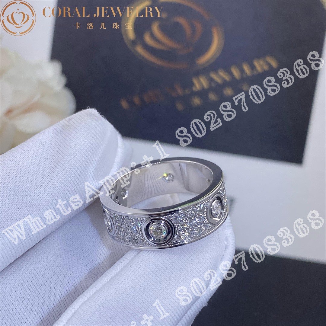 Cartier Love Ring Diamond Paved White Gold Ref N4210400 Coral (6)