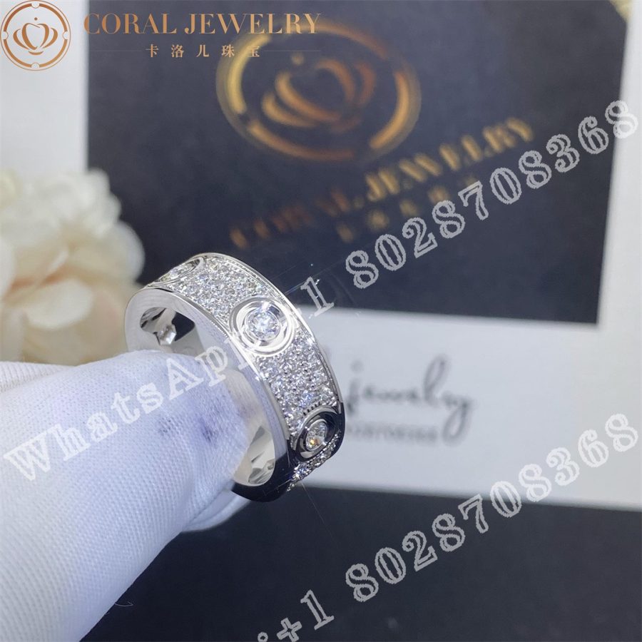 Cartier Love Ring Diamond Paved White Gold Ref N4210400 Coral (8)