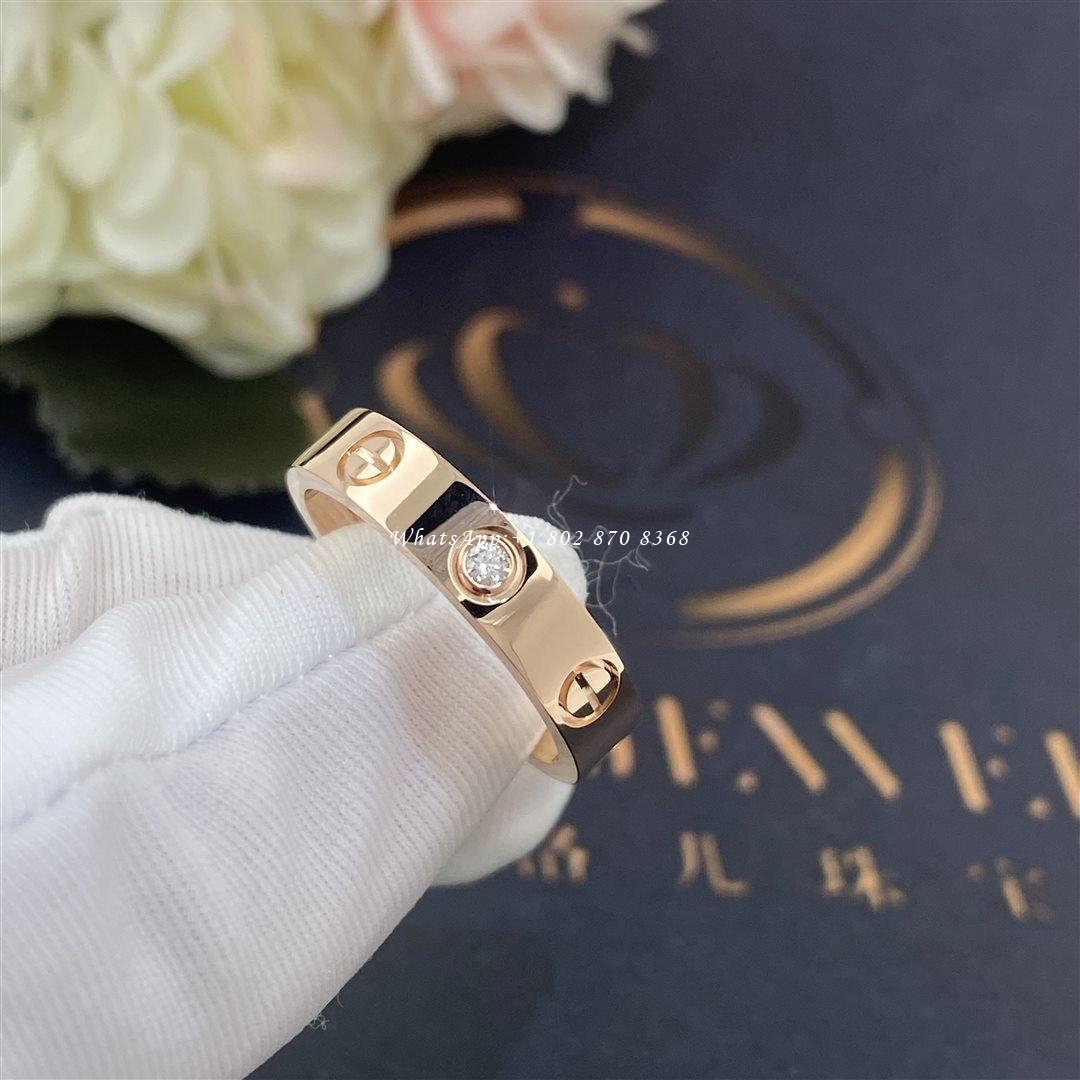 Cartier Love Wedding Band, 1 Diamond Rose Gold Ref. B4050700