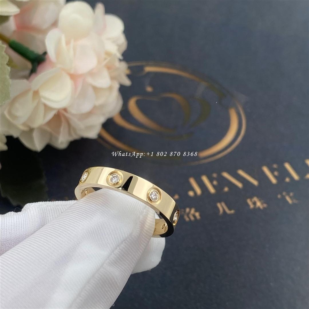 Cartier Love Wedding Band 8 Diamonds Yellow Gold Ref. B4056200 Coral Jewelry