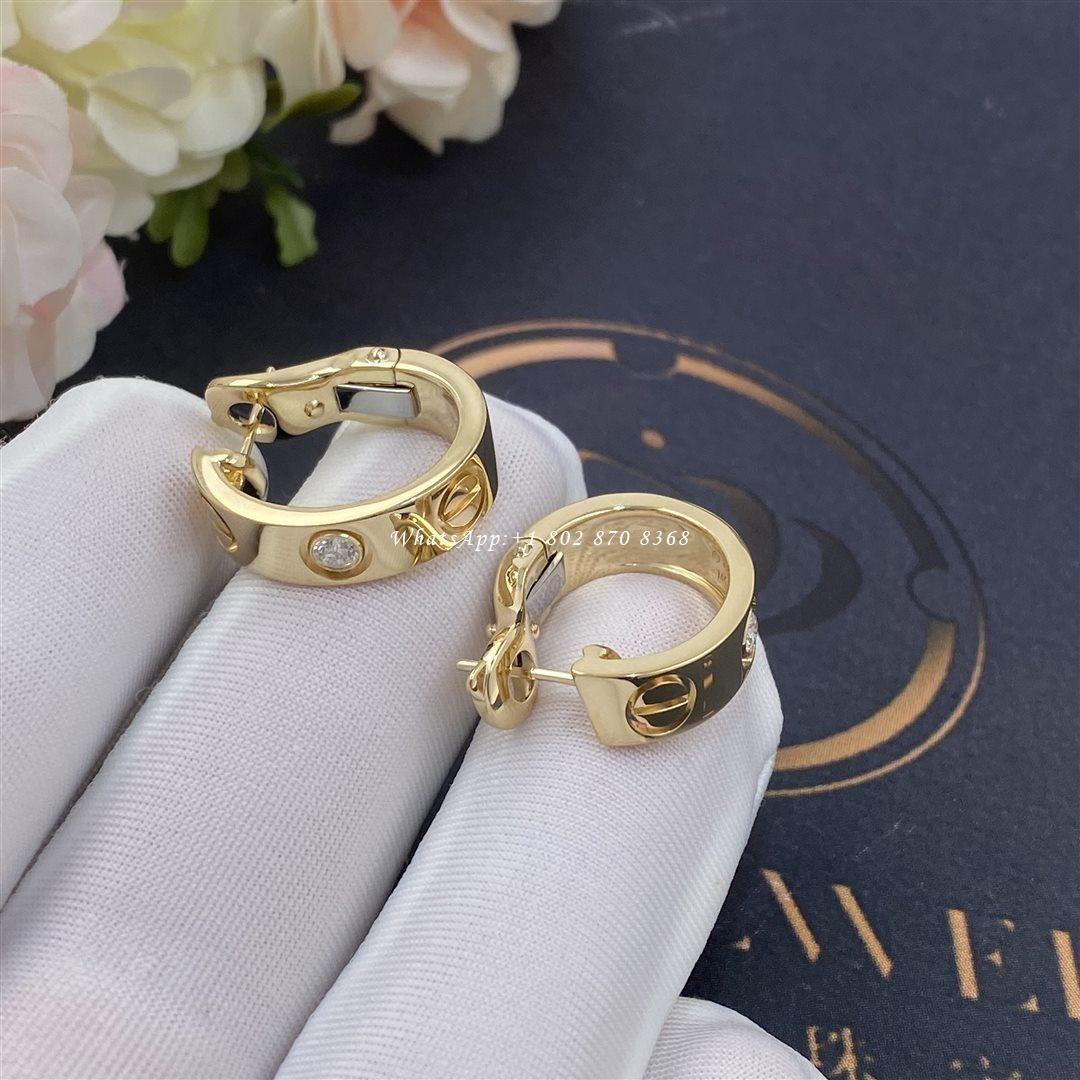 Cartier Love Earrings, 2 Diamonds Yellow Gold Ref. B8022800