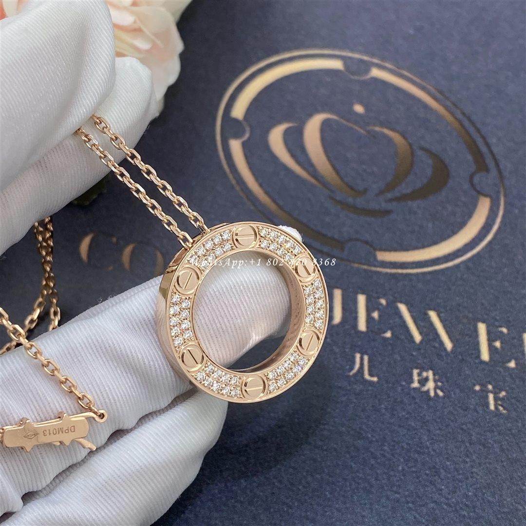 Cartier Love Necklace Rose Gold, Diamonds Ref. B7224527