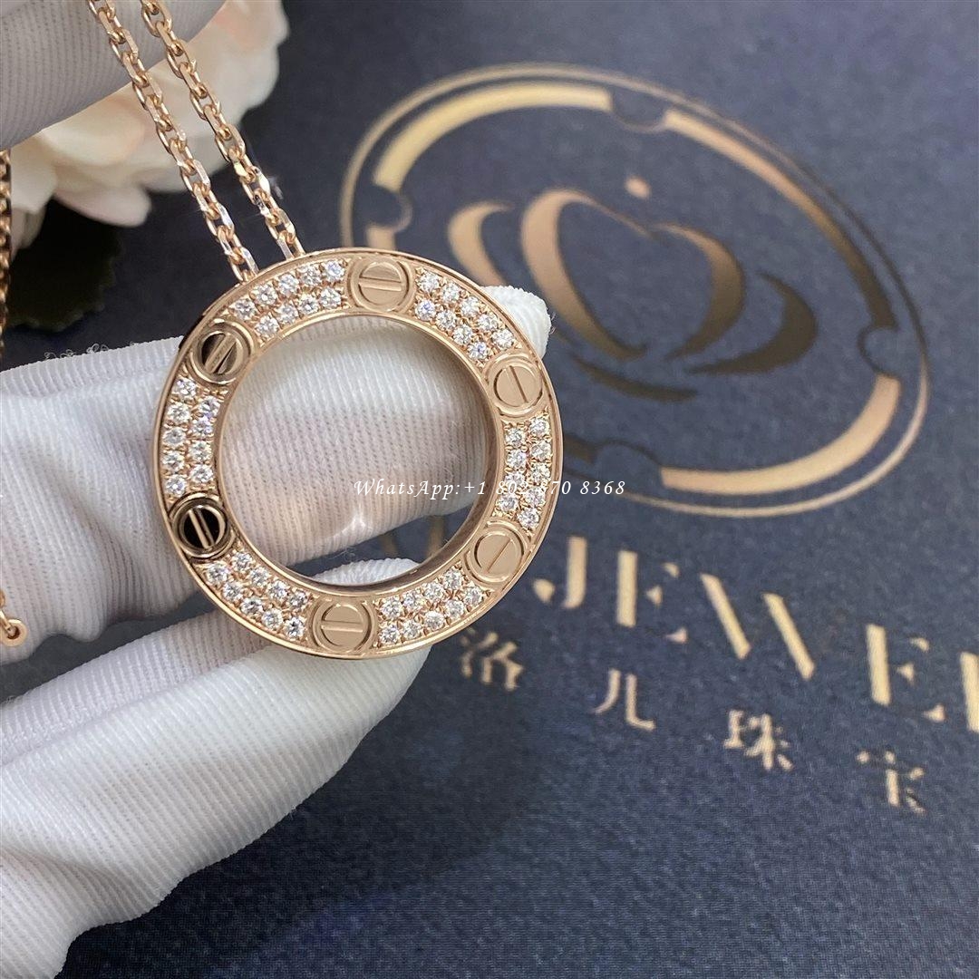 Cartier Love Necklace Rose Gold, Diamonds Ref. B7224527