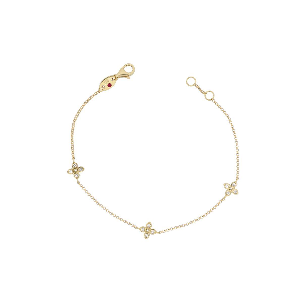 Roberto Coin Love By The Yard Yellow Gold Bracelet With Diamonds