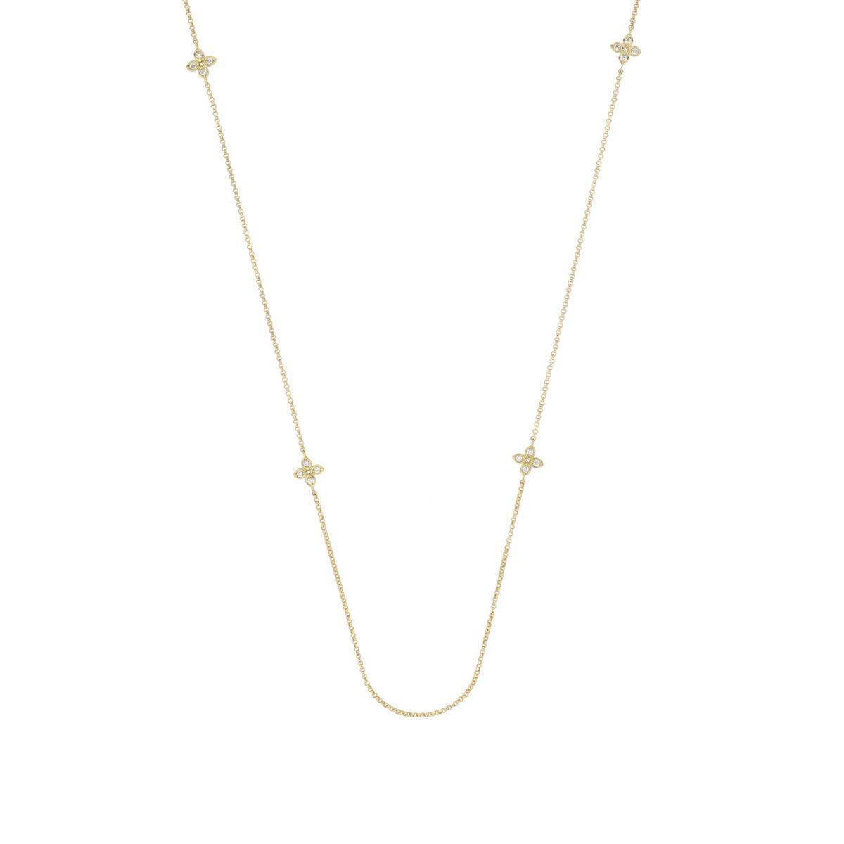 Roberto Coin Love by the Yard Yellow Gold Necklace with Diamonds