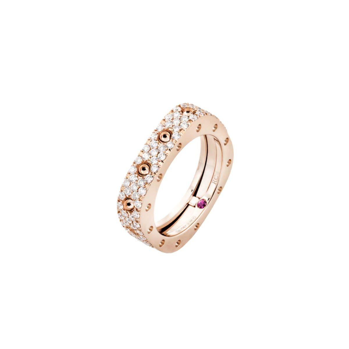 Roberto Coin Pois Moi Rose Gold Ring with Diamonds