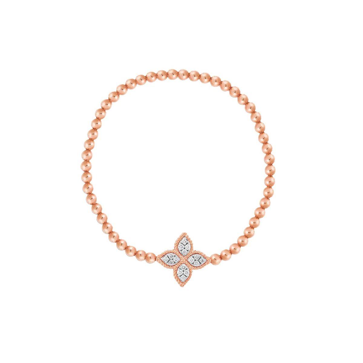 Roberto Coin Princess Flower Rose Gold and White Gold with Diamonds