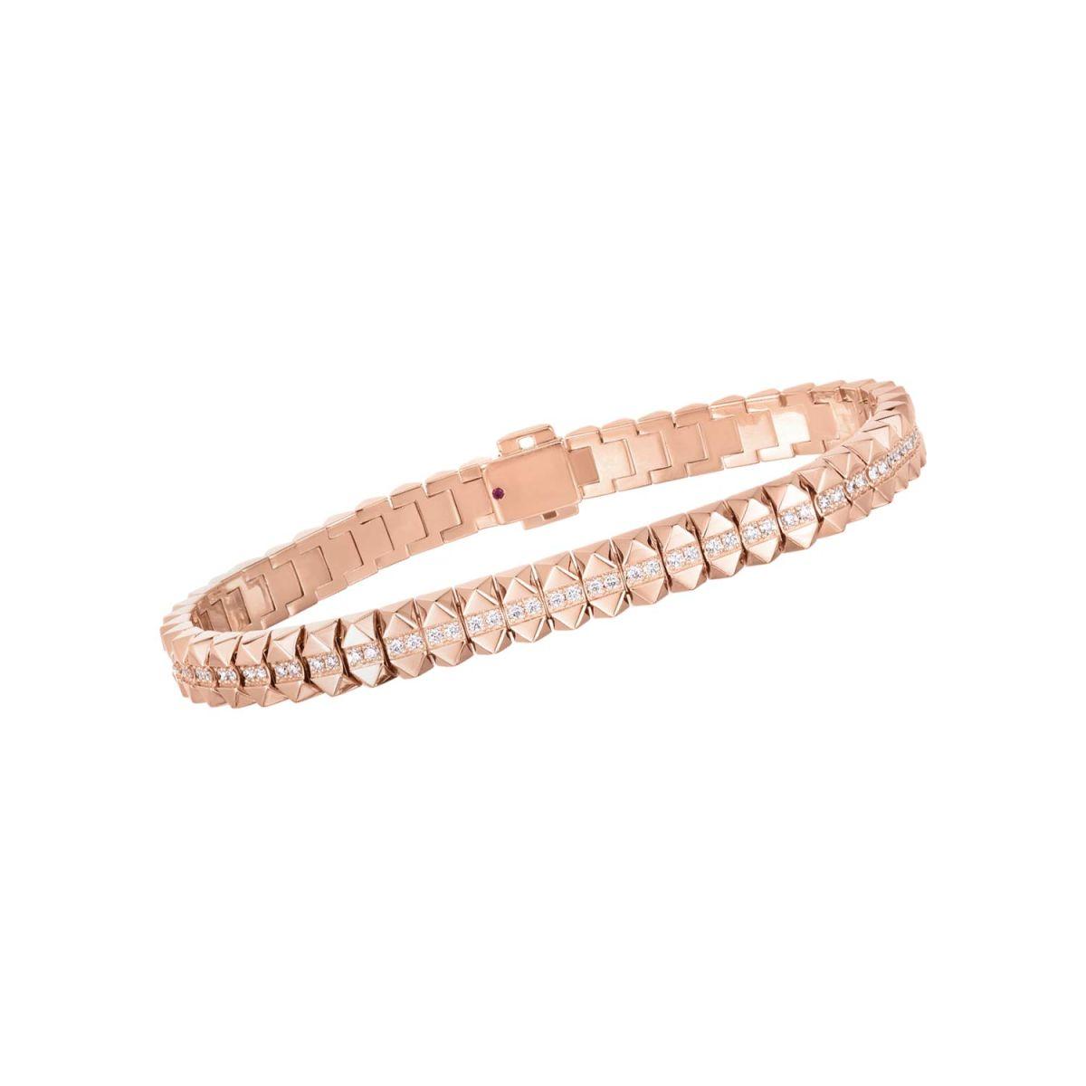 Roberto Coin Rock & Diamonds Rose Gold Bracelet with Diamonds