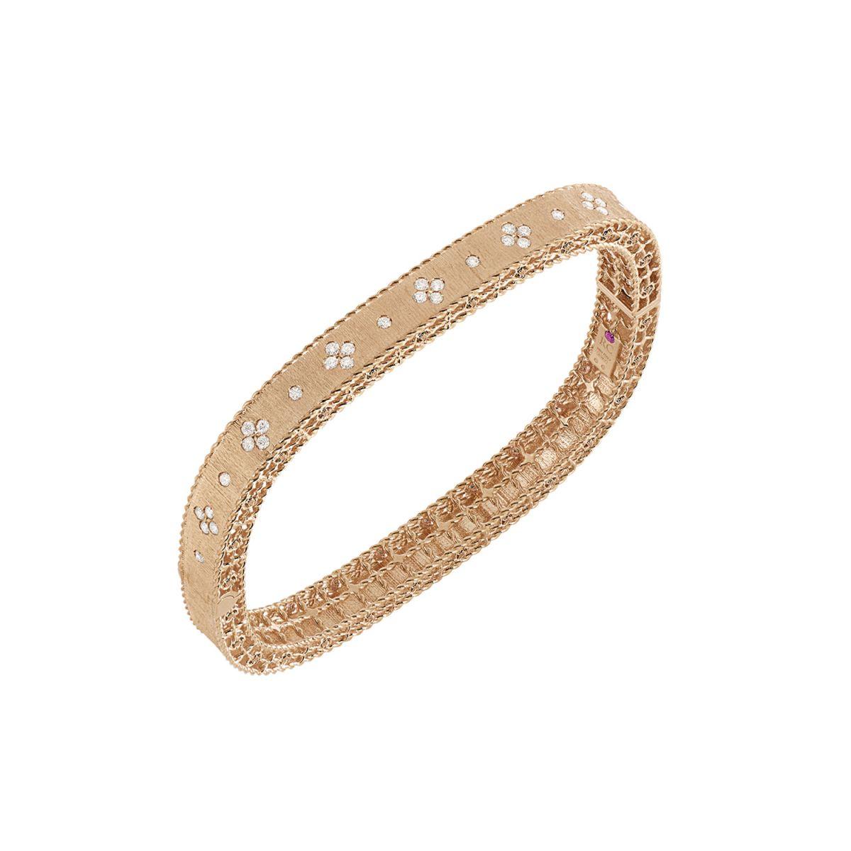 Roberto Coin Venetian Princess Bracelet Rose Gold and Diamonds