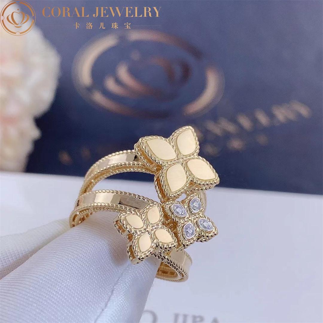 Roberto Coin Princess Flower Yellow and White Gold Ring with Diamonds