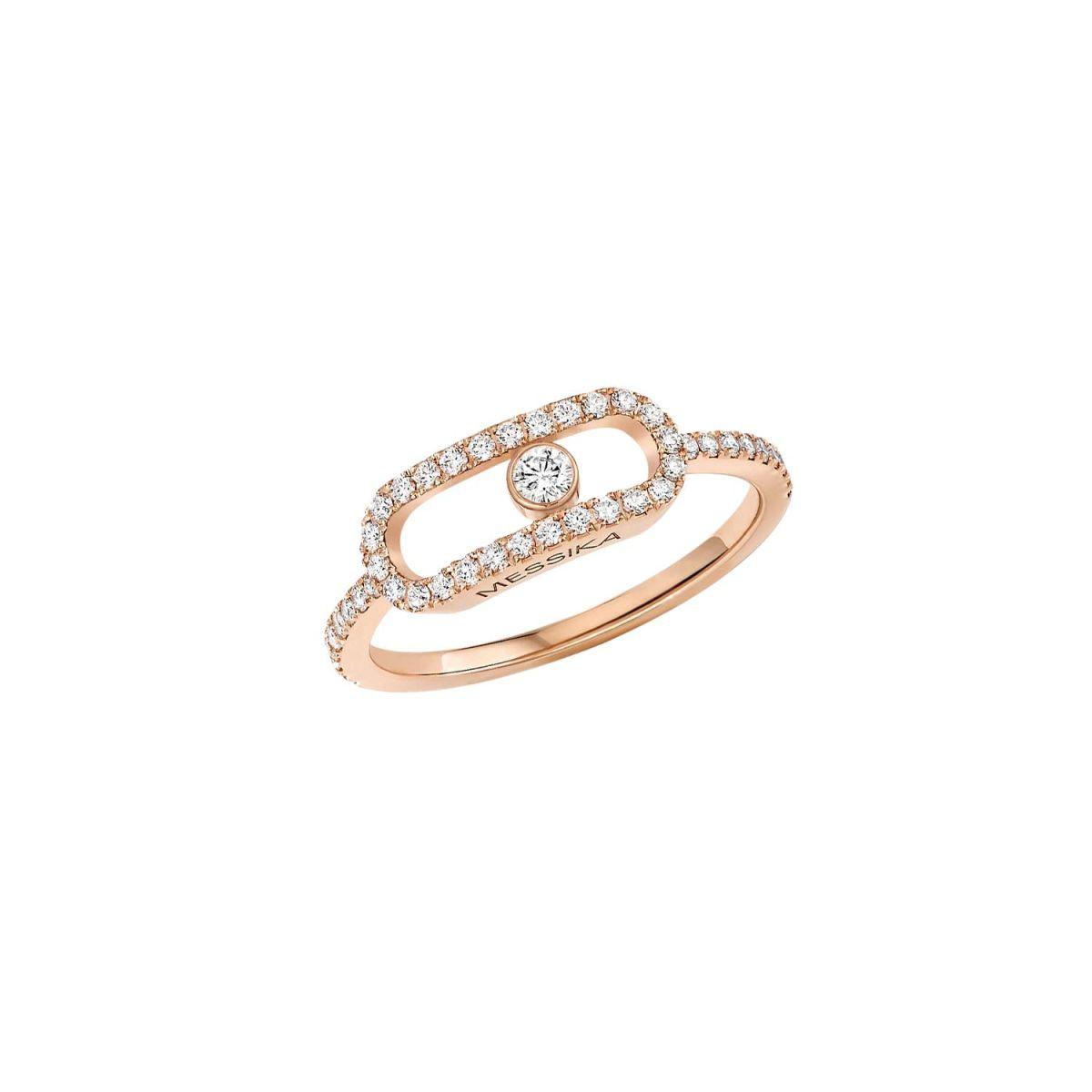 Messika Move Uno Rose Gold Ring With Diamonds 12113 Pg