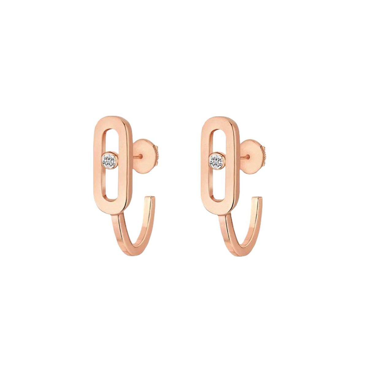 Messika Move Uno Yellow Gold Earrings With Diamonds