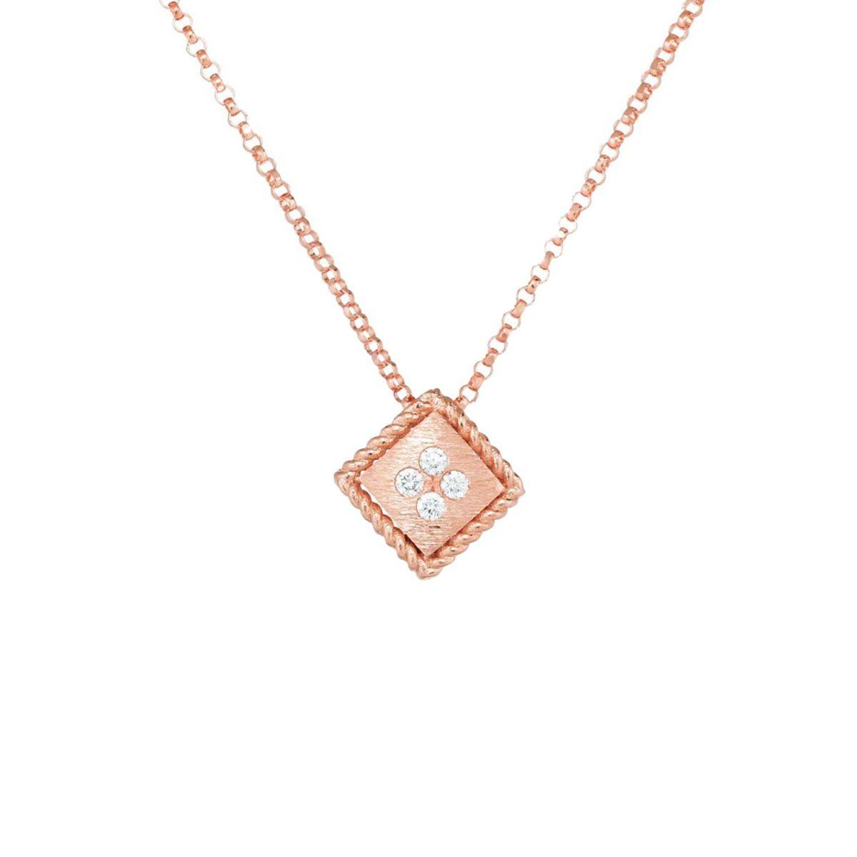 Roberto Coin Palazzo Ducale Rose Gold Necklace with Diamonds