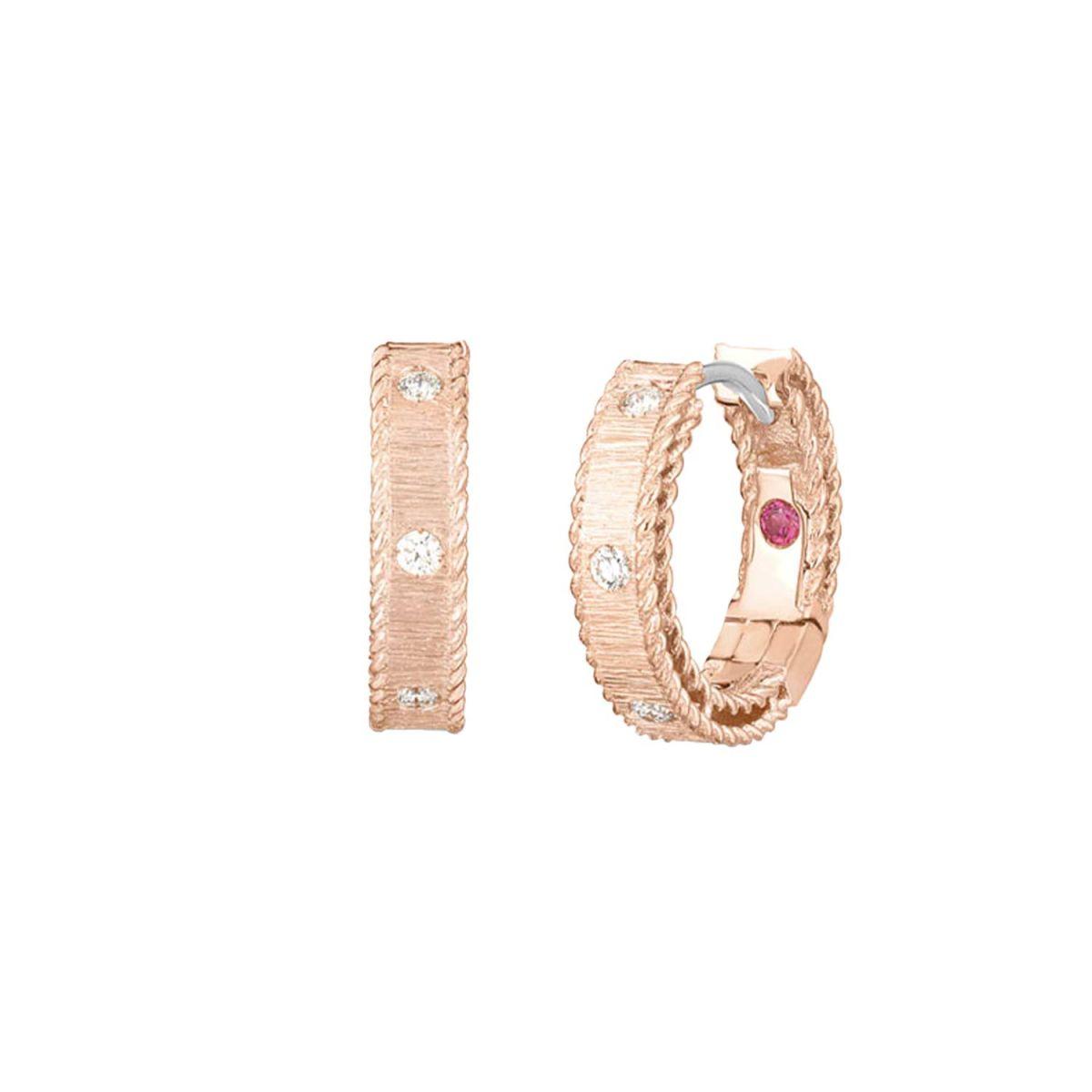 Roberto Coin Princess Rose Gold Earrings with Diamonds