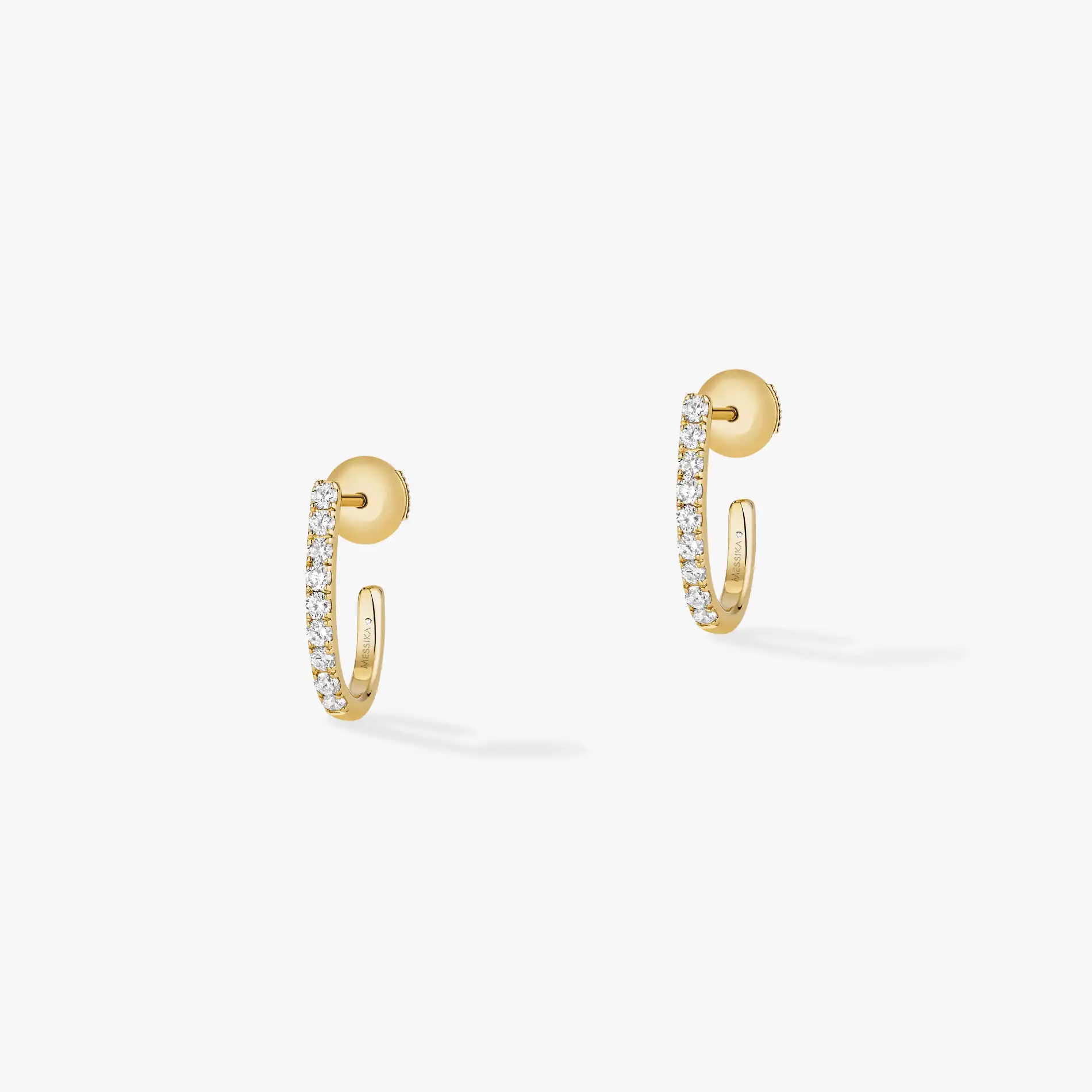 Messika Gatsby XS Hoop Yellow Gold Diamond Earrings 05741-YG