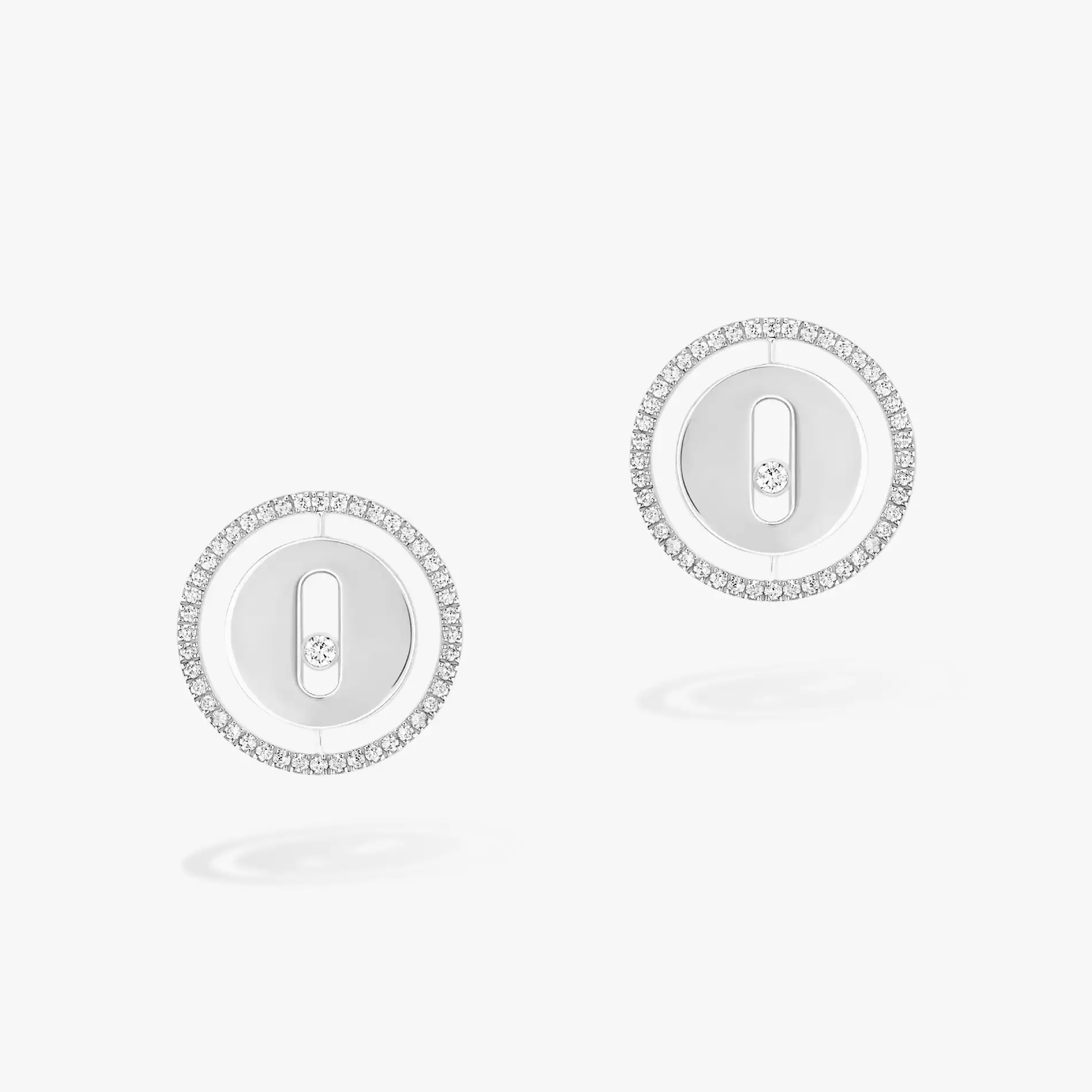 Boucles Oreilles Studs Diamant Or Blanc Lucky Move 11571