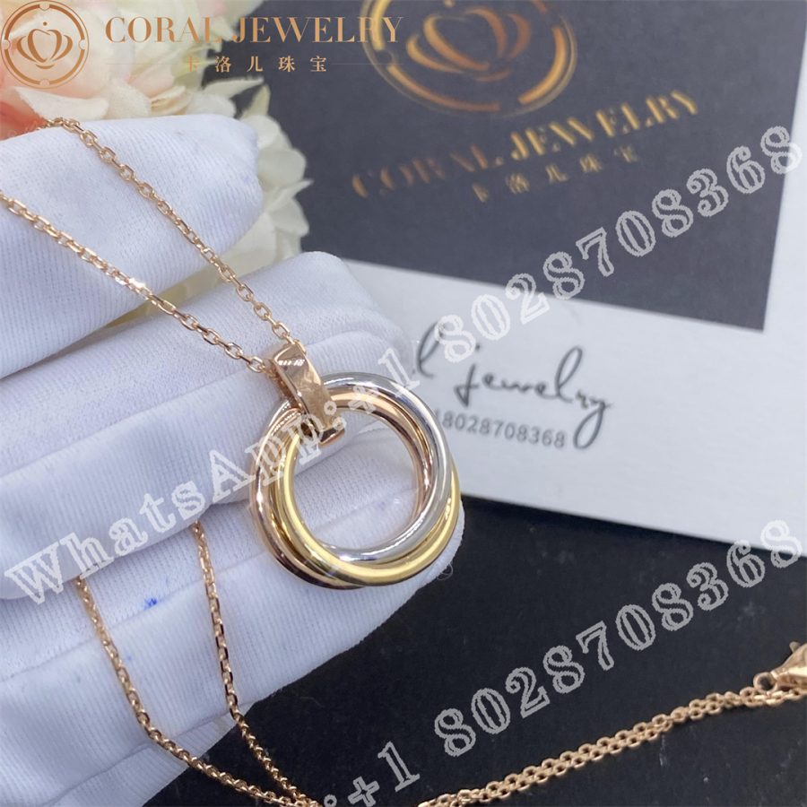 Cartier Trinity Necklace White Gold Yellow Gold Rose Gold Diamond Ref B7058700 Coral (2)