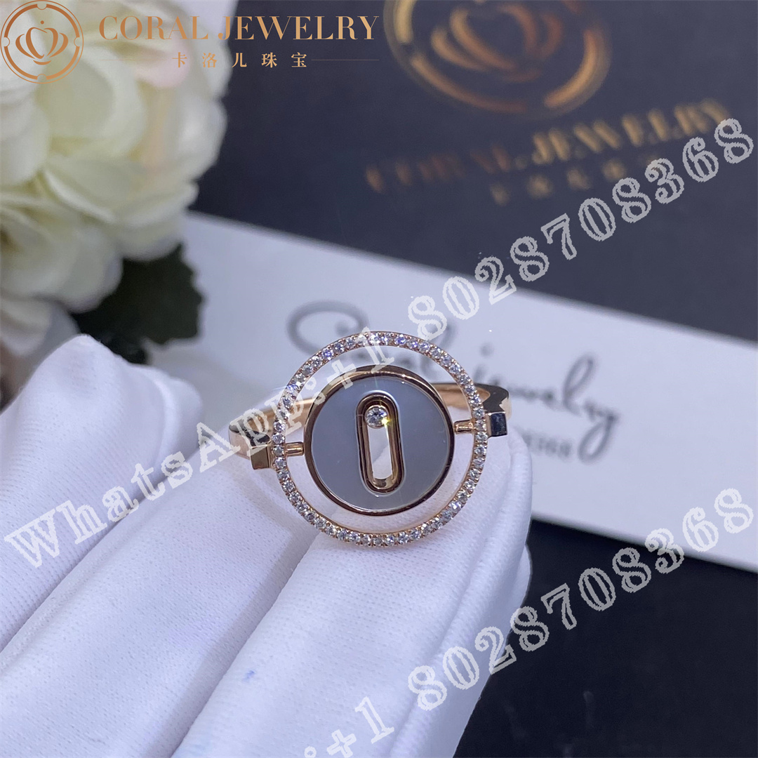 Messika Lucky Move Colour Rose Gold Ring With Mother Of Pearl And Diamonds 11952 Pg Coral (9)